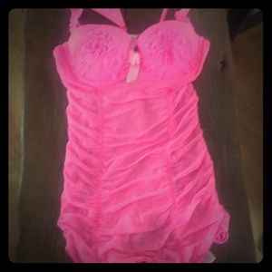 Victoria’s Secret hot pink lingerie
